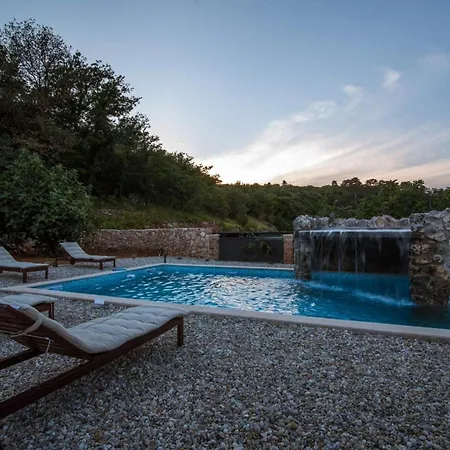 Viletta With Pool, Waterfall, Privacy, Large Garden - By Traveler Tourist Agency Krk - Id 2212 Holiday home *