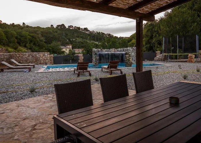 Viletta With Pool, Waterfall, Privacy, Large Garden - By Traveler Tourist Agency Krk - Id 2212 Holiday home *